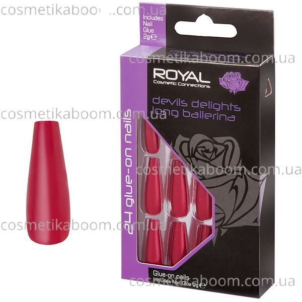 Накладные ногти в комплекте с клеем Royal Cosmetics 24 Glue-On Nail Tips "Devils Delights Long Ballerina" 816056 фото Накладные ногти в комплекте с клеем Royal Cosmetics 24 Glue-On Nail Tips "Devils Delights Long Ballerina" 816056 фото