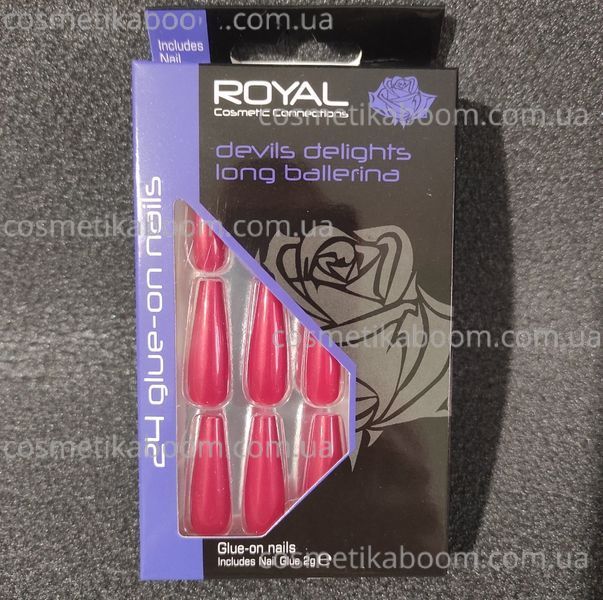 Накладные ногти в комплекте с клеем Royal Cosmetics 24 Glue-On Nail Tips "Devils Delights Long Ballerina" 816056 фото Накладные ногти в комплекте с клеем Royal Cosmetics 24 Glue-On Nail Tips "Devils Delights Long Ballerina" 816056 фото