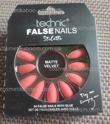 Накладні нігті із клеєм Technic Cosmetics False Nails Stiletto "Coral Matte Velvet" 2216725 фото Накладні нігті із клеєм Technic Cosmetics False Nails Stiletto "Coral Matte Velvet" 2216725 фото