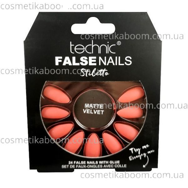 Накладні нігті із клеєм Technic Cosmetics False Nails Stiletto "Coral Matte Velvet" 2216725 фото Накладні нігті із клеєм Technic Cosmetics False Nails Stiletto "Coral Matte Velvet" 2216725 фото