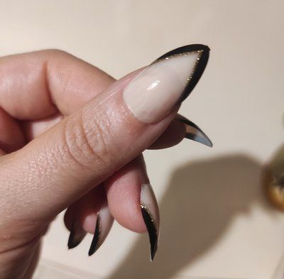 Накладные ногти с клеем Technic Cosmetics False Nails Almond "Coloured French Tip" 43216704 фото