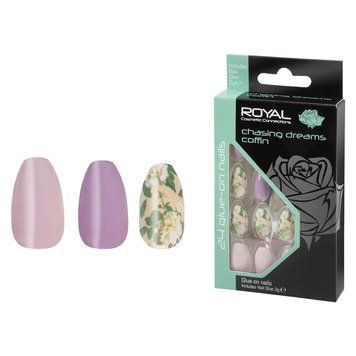 Накладні нігті в комплекті із клеєм Royal Cosmetics 24 Glue-On Nail Tips "Chasing Dreams Coffin" 9645 фото