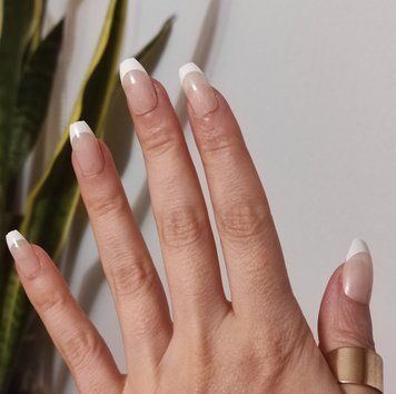Накладні нігті в комплекті із клеєм Royal Cosmetics 24 Glue-On Nail Tips "French Coffin" 2215921 фото