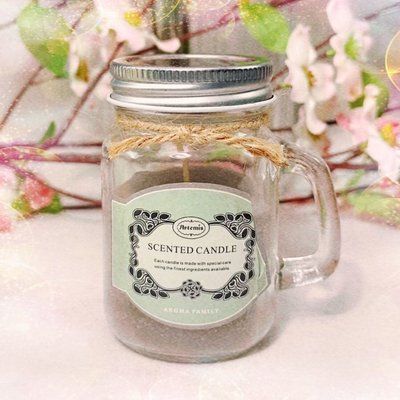 Крафтовые арома свечи Scented Fragrance Candle in Handled Glass Jar MORCAN фото