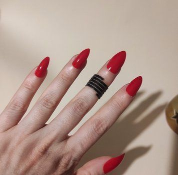 Накладні нігті із клеєм Technic Cosmetics False Nails "Gloss Red" 1340 фото