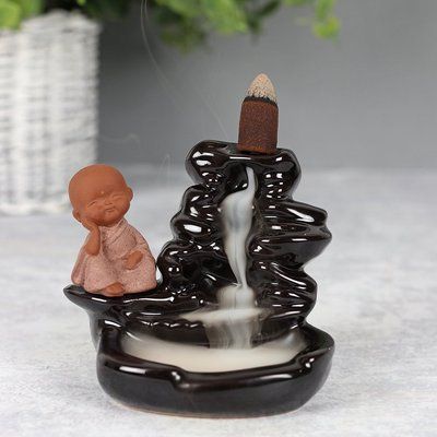 Керамическая подставка для благовоний Buddha Waterfall Backflow Incense Burner B40138 фото