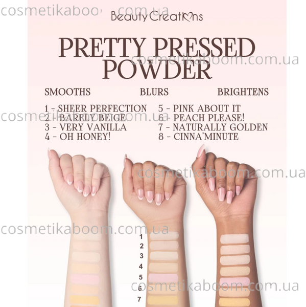 Стойкая матирующая пудра Beauty Creations Pretty Pressed Setting Powder 7г BCPPSP1 фото