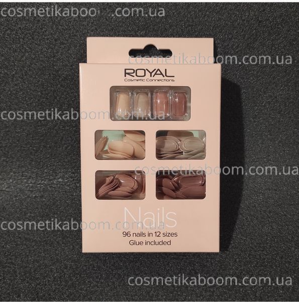 96 Накладних нігтів в комплекті із клеєм Royal Cosmetics 96 Glue-On Nail Tips "Natural" 33969 фото