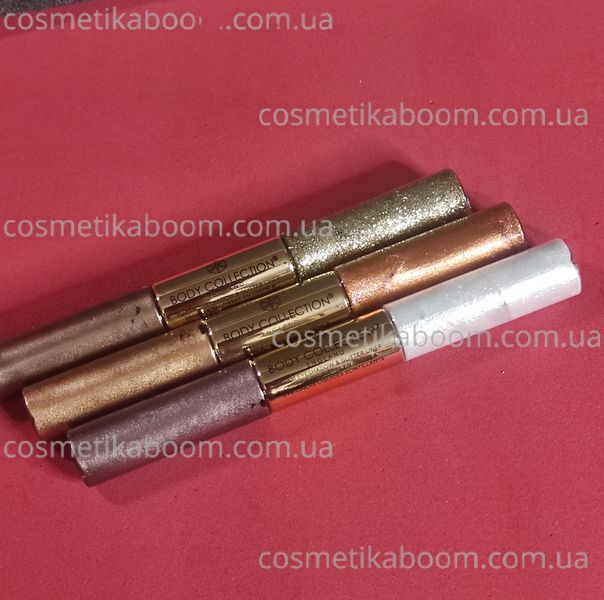 Стійкі рідкі двухсторонні тіні для повік Body Collection Double-Sided Liquid Metallics Cream Eyeshadow & Glitter Liner 19508 фото